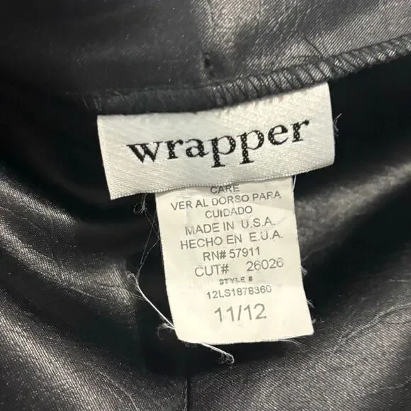 Wrapper Y2K faux leather black zipper front pants 11/12 - Picture 2 of 5